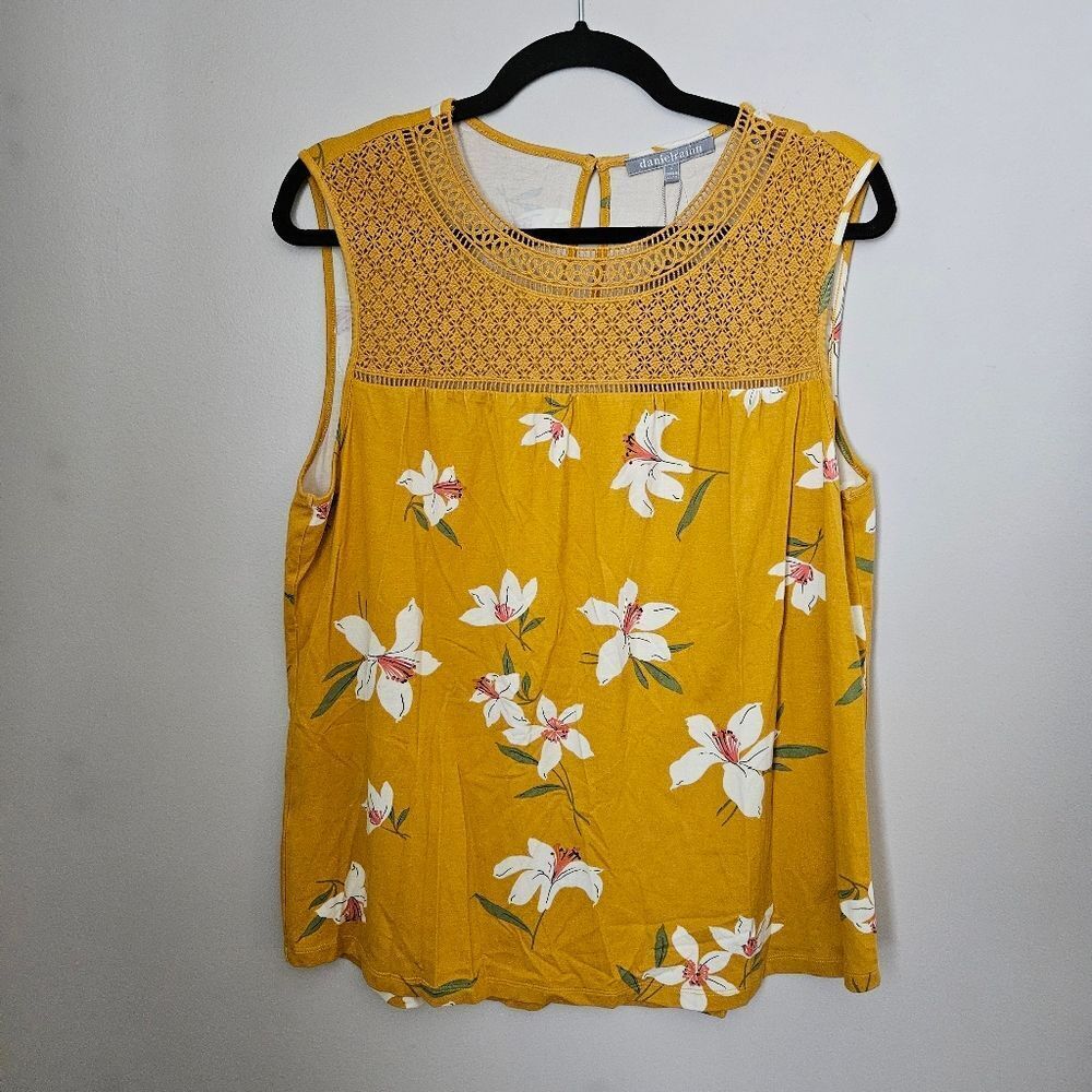 Floral Sleeveless Top - Mustard